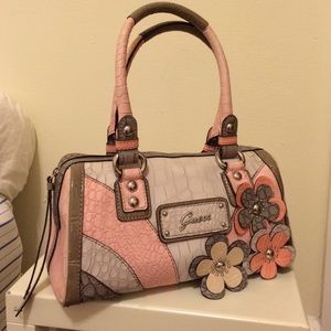 Guess Purse With Flower Accents