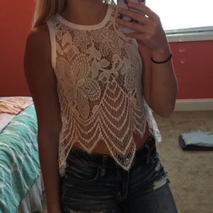 Cute crop white tank