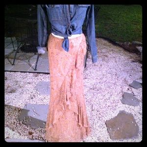 Ralf Lauren silk ruffled mermaid maxi skirt