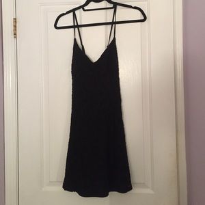 Black Lace Criss Cross Back Dress