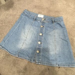 Celebrity pink denim skirt
