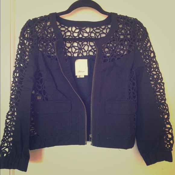 Anthropologie Jackets & Blazers - Anthropologie blue lace detail jacket