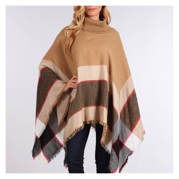 ✨HP✨New Color- Tan Blanket Scarf, Poncho - Picture 7 of 8