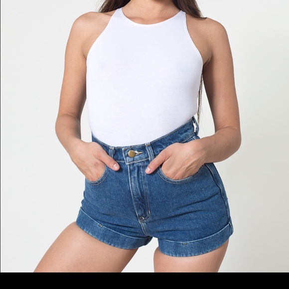 aa high wasted jean shorts