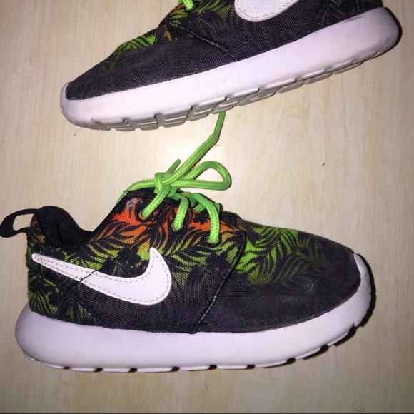 Neon green and orange Toddler/Baby Nike Roshes