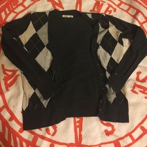 💥LAST WEEKEND💥 Charcoal & Yellow Argyle Cardigan