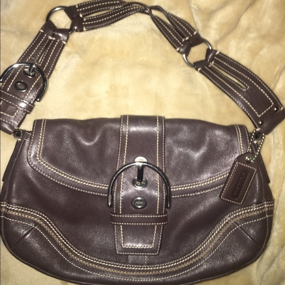 Coach chocolate leather hobo shoulderbag - Picture 1 of 4