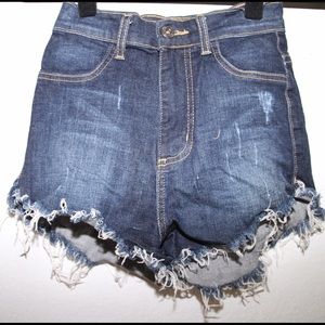 High Waisted Cut Off Shorts - Size S