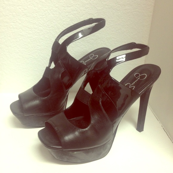 Leather and patent heels