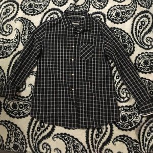 Flannel button down long sleeve buisness shirt