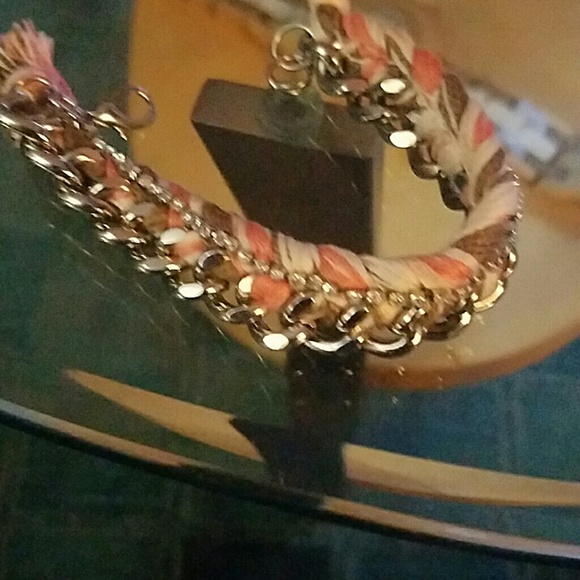 Chain sparkles & threaded delicate rope bracelet