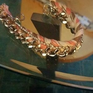 Chain sparkles & threaded delicate rope bracelet