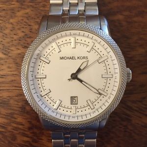 Michael Kors Wide-Face Silver-Tone Watch