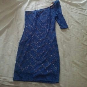 Open shoulder floral bodycon