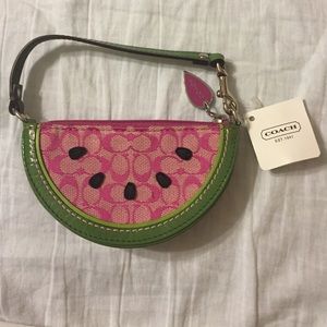 NWT Coach watermelon wristlet/Keychain
