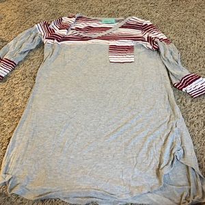 V neck filly flair tunic