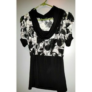 Black and white lace top