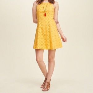 Yellow eyelet sun dress