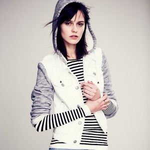 Free people knit hooded denim jacket
