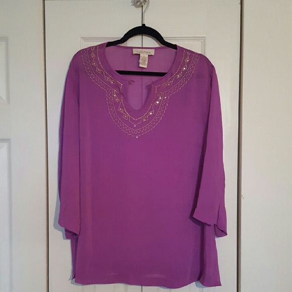 Sheer Purple/Magenta Tunic Blouse