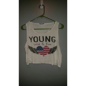 Young wild and free American crop top