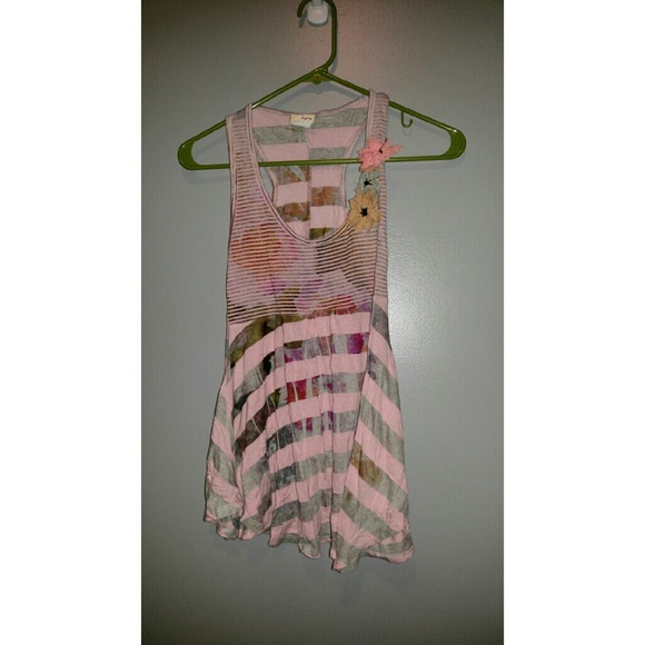 Pink flower tank top