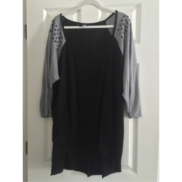 Studded Shoulder Baseball Tee