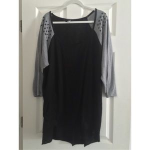 Studded Shoulder Baseball Tee