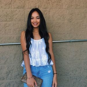 Kendall + Kylie white tank top