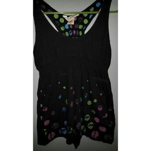 Black and polka dot tank