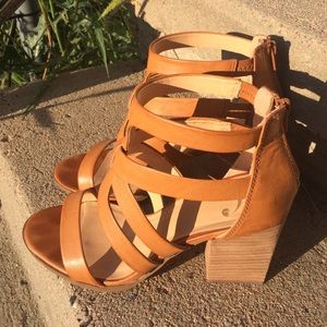 Tan Chunky Block Heels