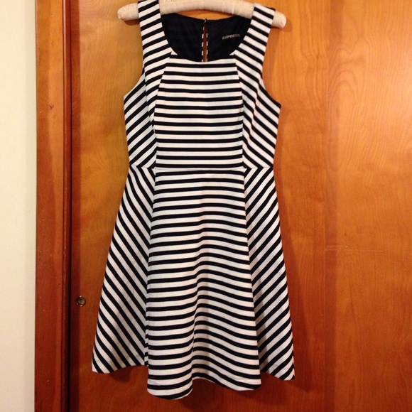 Express Dresses & Skirts - Express black white stripe dress size S