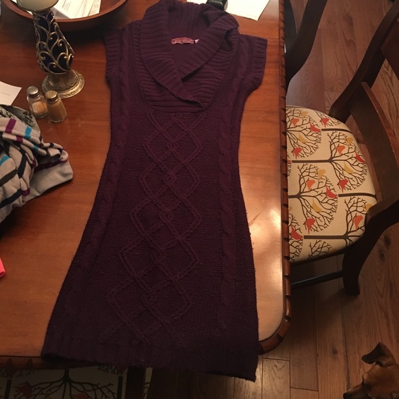 Purple sweater dress