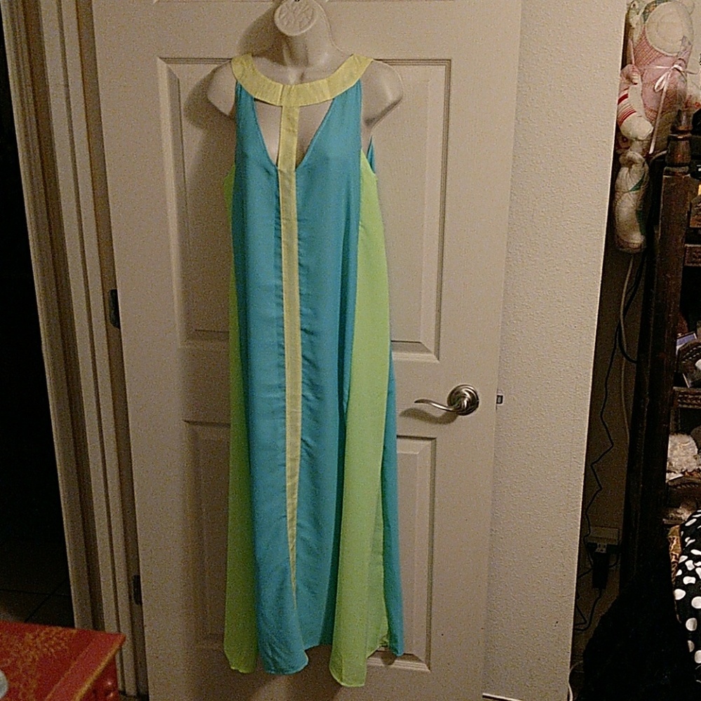 3 Color Sheer Maxi Dress