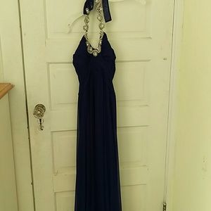 Long Blue Bridesmaid or Prom Dress