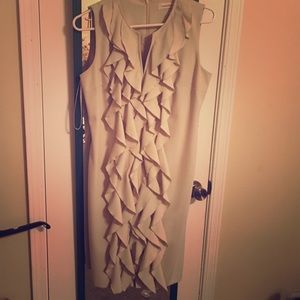 Calvin Klein tan dress