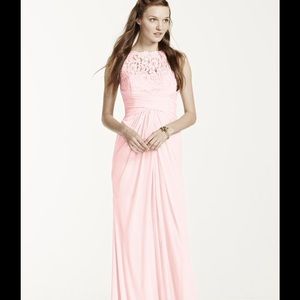 David's bridal long lace bridesmaids dress