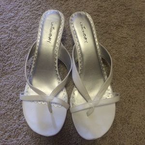 White Sandal Pumps Size 9