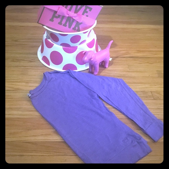 VS PINK Purple Off-The-Shoulder Slouch Tee Sz Med