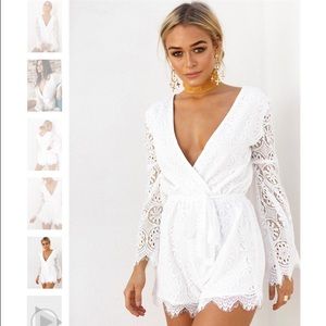 White lace romper
