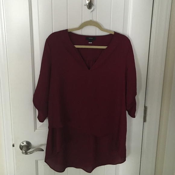 Maroon Hi-Lo Dress Shirt