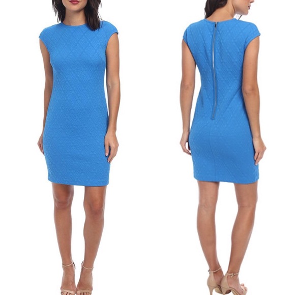 Donna Morgan Blue Knit Sheath
