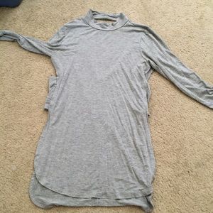 Grey long sleeve cut out shirt