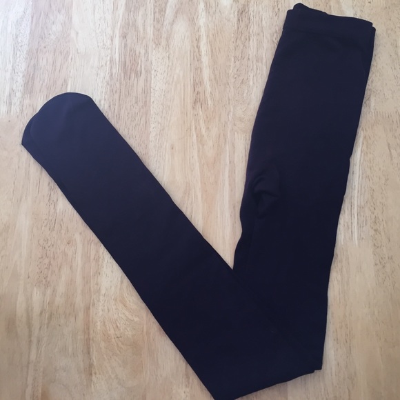 Plum fleece tights