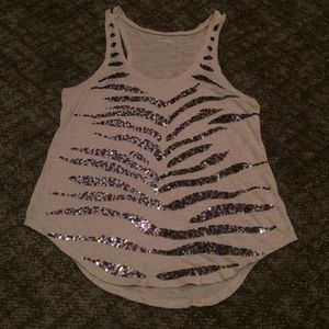 *donated* Express zebra sequin tank top
