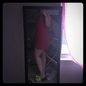 Red hand beaded mini