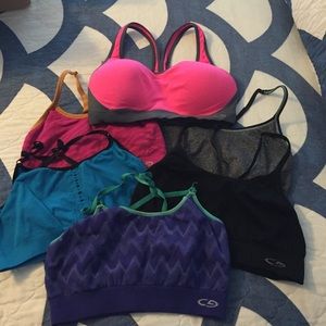 Six Champion Sports Bras