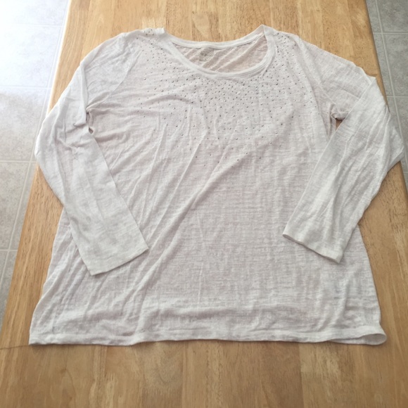 Cream long sleeve t shirt