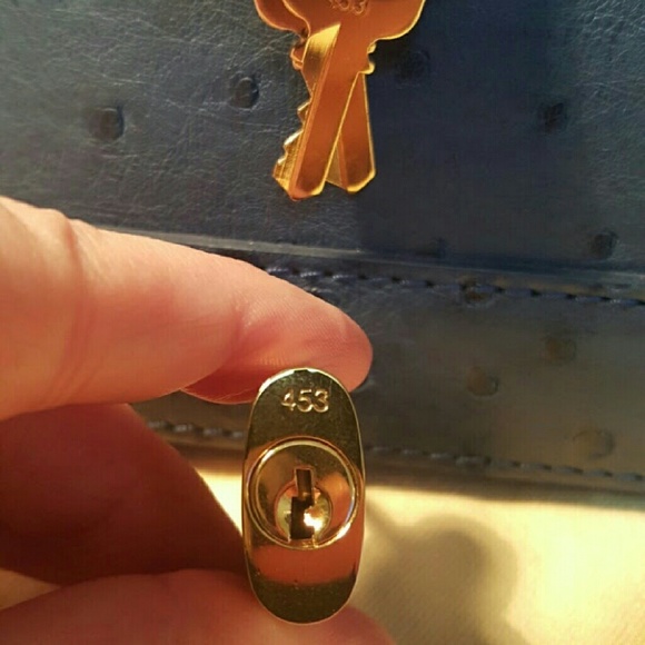 Authentic Louis Vuitton Ostrich Indigo Alma - Picture 4 of 4