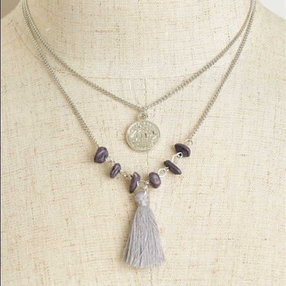 Boho double layer Tassel fringe & gem chain - Picture 3 of 4